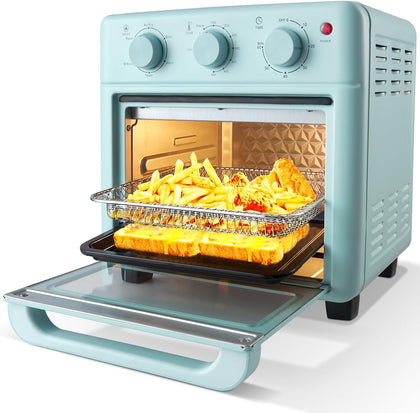 Air Fryer Toaster Oven Combo, Retro Convection Oven Countertop,16QT Small Toaster Oven, 4-slices or 9"