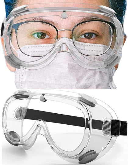 Safety Goggles Medical Goggles Fit Over Eyeglasses Anti-Fog Safety Glasses Clear Lab Goggles chemistry Protective