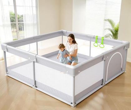 Baby Playpen, 47×47in Playpen for Babies and Toddlers with Door | Baby Play Yard for Indoor & Outdoor, Soft