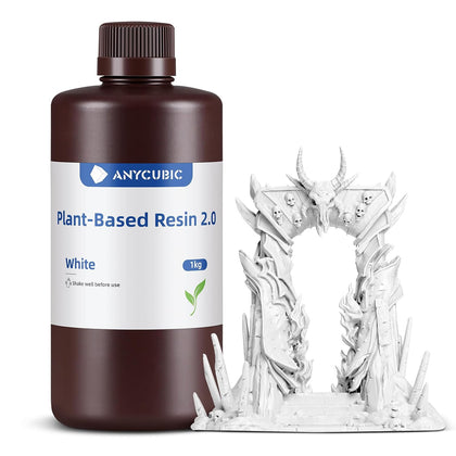 3D Printer Resin, 405nm Plant-Based Rapid Resin, Low Odor, Photopolymer Resin for LCD 3D Printing,1kg White