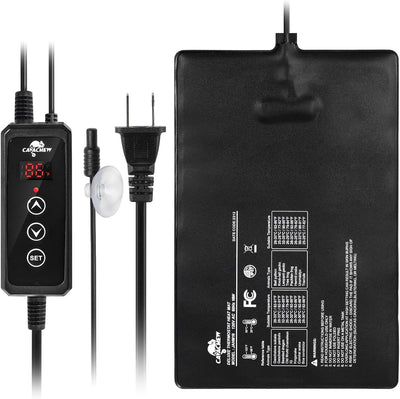 Reptile Heat Pad with Dimming Thermostat, 8" X 12" 16W Heating Pad Combo Set for 30-40 Gallon Reptile Tank, Under
