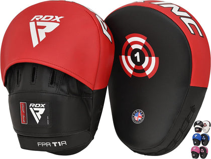 Boxing Pads Focus Mitts, Maya Hide Leather Curved Hook and Jab Target Hand Pads, Great for MMA, Kickboxing, Martial