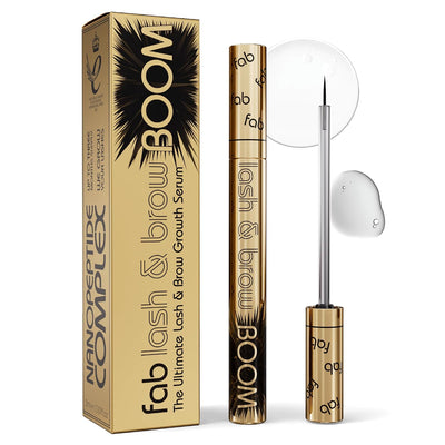 Fab Lash and Brow Boom - The Ultimate Lash and Brow Growth Serum - Lash Serum for Thicker, Longer & Fuller Lashes and