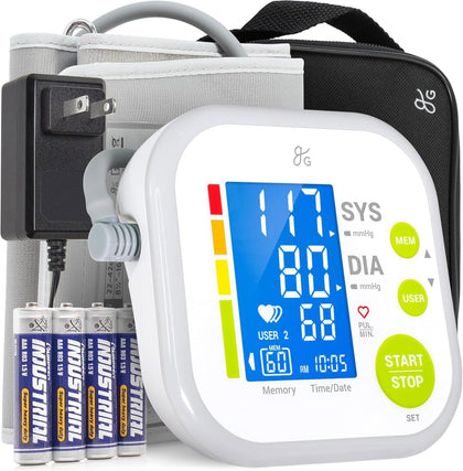 Upper Arm Blood Pressure Monitor for Home Use – Automatic One-Touch BP Machine, Wide-Range Cuff (8.7”–16.5”), Large