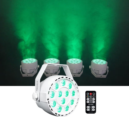 RockPAR TRI White LED RGB Compact Par Can DJ DMX Wash Light | Remote Included, Sound Activated, Strobe, Color Mixing