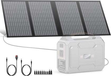 60W Portable Solar Panels, Foldable Solar Panel Charger for Power Station | Foldable Solar Panel High Efficiency with