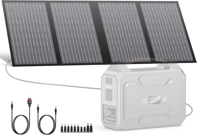 60W Portable Solar Panels, Foldable Solar Panel Charger for Power Station | Foldable Solar Panel High Efficiency with