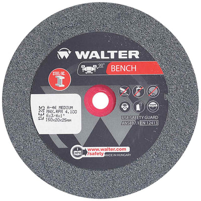 Walter Surface Technologies Bench Grinding Wheel 6" x 3/4" x 1" GR46 Medium