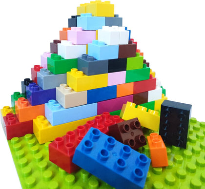 Building Blocks Set for Kids with Baseplate Big Building Bricks 101Pcs Classic Bulk Sensory Toy for Kids Toddlers