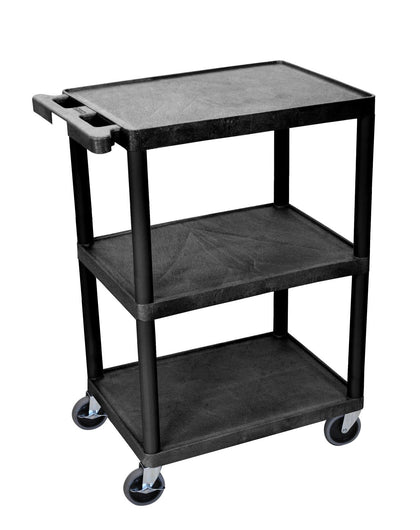 STC222-B 3-Shelf Utility Cart, Black