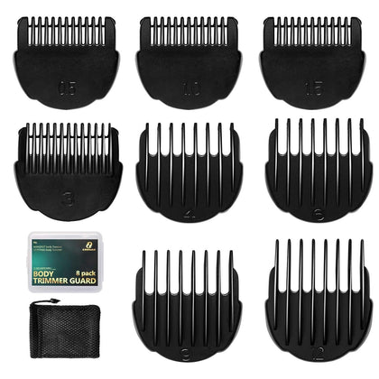 Hair Clipper Guards Guides 8pcs 0.02inch to 0.5Inch(0.5mm-12mm) Fits For Manspot Body Trimmer,Meridian Ball Trimmer