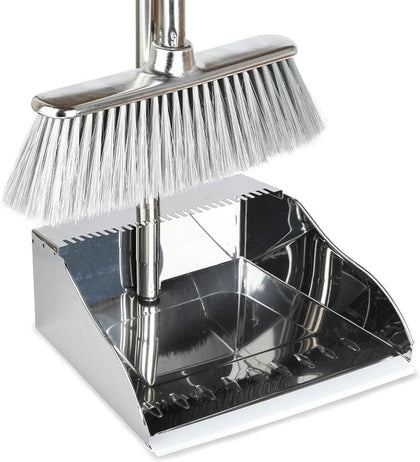 Indoor Soft Bristles Broom and Dustpan Angle Sweeping Dustpan and Broom with Long Handle for Kitchen Hardwood Floor