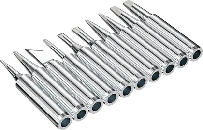 10 Pcs 900M Soldering Iron Tips, Replacement Soldering Tips, Compatible with HAKKO, Atten, Quick, Aoyue, Yihua, Vastar, and Major (Silver)