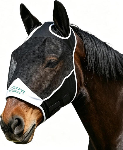 Horse Fly Mask, Black, Draft Horse