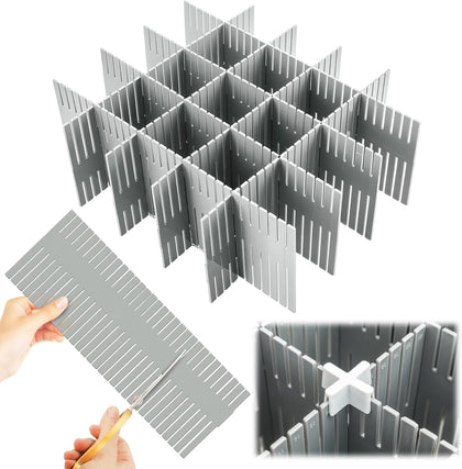 15 Pcs 5.12 Tall Drawer Divider Adjustable Drawer Organizer DIY Ultra Deep Storage Organizer Separator with Fixed