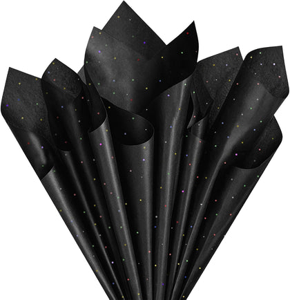 Black Tissue Paper for Gift Bags 19.7 x 27.6 Inch, Wrapping Paper for DIY