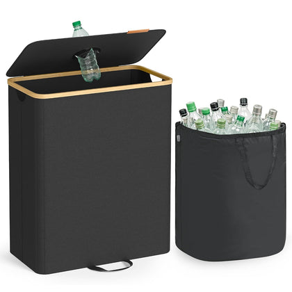 Recycling Bin for Kitchen 37 Gallon. Bottle Recycling Container, Collection Bin