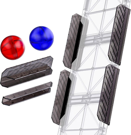 Magnetic Tiles Rail Pack 18-Pieces Magnetic Rail Clamps with Marble Run