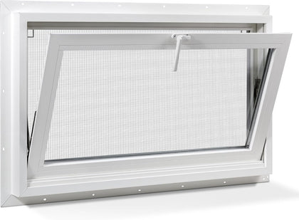 Vinyl Hopper Basement Window 32" x 22" White