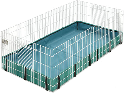 Guinea Habitat Cage, Washable PVC Canvas Bottom, Secure Sides, Tool-Free Setup, Expandable Small Animal Cage for