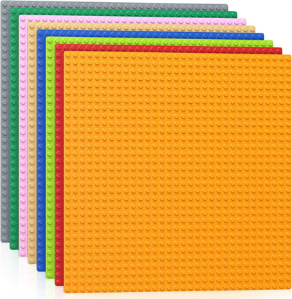 8 Pack Classic Baseplates 10" x 10" Large Building Plates for Building Bricks, Compatible with All Major Brands and