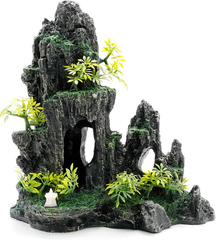 Large Aquarium Decorations and Tall Aquarium Decor for Fish Tank Decorations Artificial Mountain View Ornament Tall