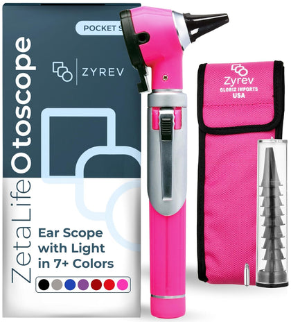 ZetaLife Otoscope - Ear Scope with Light, Ear-Infection Detector, Pocket Size (Pink Color)