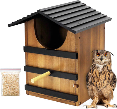 Screech Owl House for Outdoors, Weatherproof Large 14.5"x9.4"x7.8"