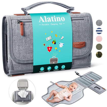 Portable Diaper Changing Pad for Baby, Detachable Travel Changing Pad with Baby Wipes Pocket, Gifts for Baby Shower