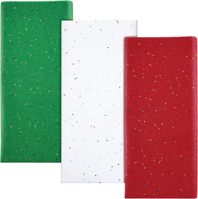 Glitter Tissue Paper for Packaging 50x66cm White Green Red Tissue Paper for Christmas Gift Wrapping Bouquet Packaging