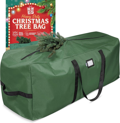 Christmas Storage Bag Heavy Duty Fits Up to 9ft Tall Artificial Tree, Waterproof with Durable Handles & Zipper Xmas