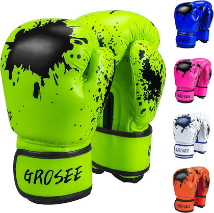 Kids Boxing Glove 6oz 8oz, Youth, Boys and Girls Training Sparring Gloves for Punching Bag, Kickboxing, Muay Thai