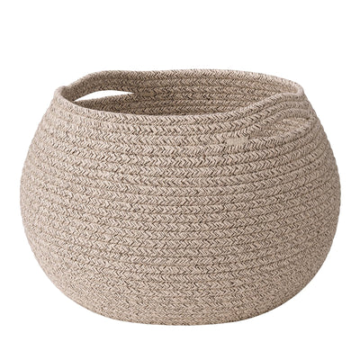 Round Woven Rope Storage Basket for Shelves, 10" x 8.3", Jute