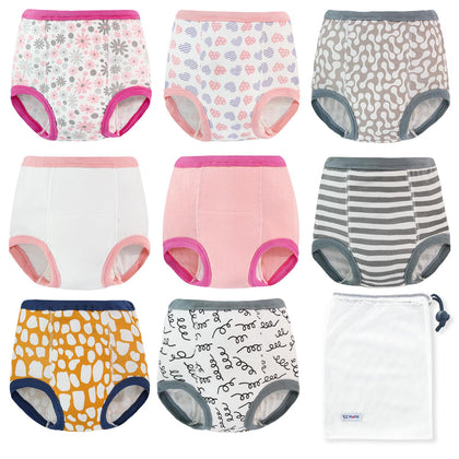 8 Packs Potty Training Underwear Soft 100% Cotton Absorbent Toddler Training Underwear Girls Kid Confident Toddler
