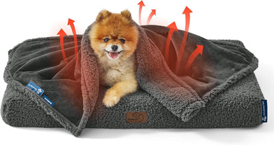 Self Warming Dog Blankets for Small Dogs Waterproof - 25"X35" Grey