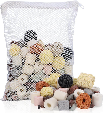 Filter Media,12 in 1 Bio Media for Aquarium Sump Filter Ceramic Rings Activated Carbon Bio Balls Freshwater Marine