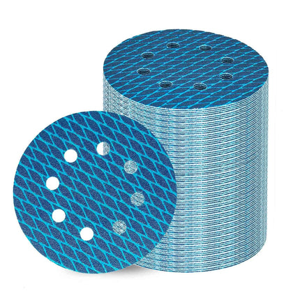 Orbital Sander Sandpaper 5 Inch 8 Hole Sanding Disc Hook and Loop Pads Sand Paper 120 Grit for Wood Metal 70 PCS Blue