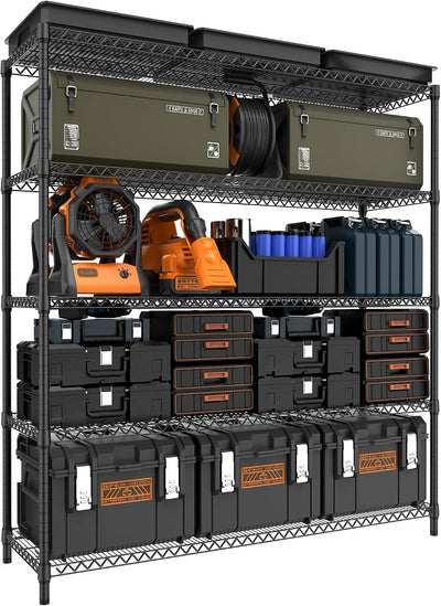 3500LBS 59" W 5 Tiers Storage Shelves, Metal Shelving Wire Metal Shelving Unit Shelves for Storage Adjustable Garage
