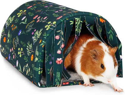 Washable Guinea Pig Tunnel with Curtains for Small Animals