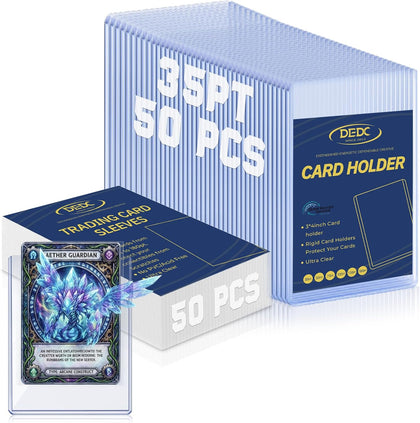 50 Top loaders and 50 Soft Penny Sleeves Bundle, 3" x 4" Rigid Hard Card Sleeves Protectors Compatible with Standard