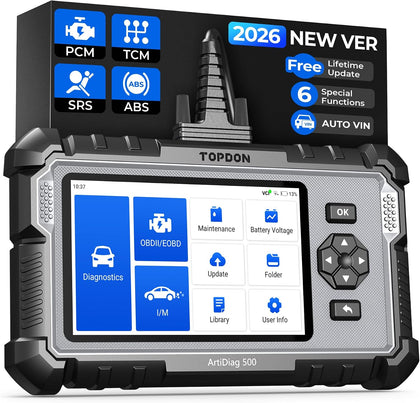 AD500 OBD2 Scanner Car Diagnostic Tool, Engine ABS SRS Transmission | Oil SAS Throttle TPMS BMS EPB Reset, AutoVIN