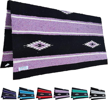 36"x 34" Navajo Design Acrylic Saddle Blanket -2.4 lbs (Purple and Black)