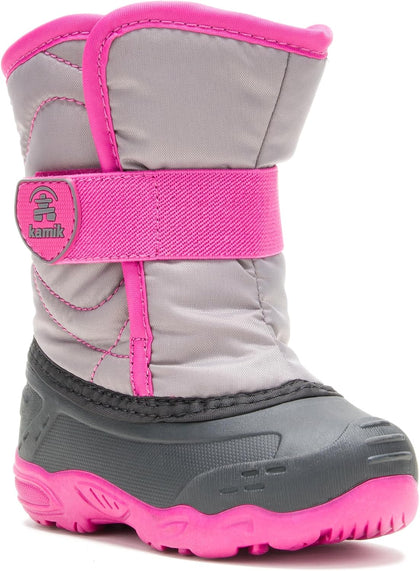 Kids Snowbug 5 Winter Snow Boot Waterproof Nylon Adjustable Strap Vegan Friendly Warm Insulated