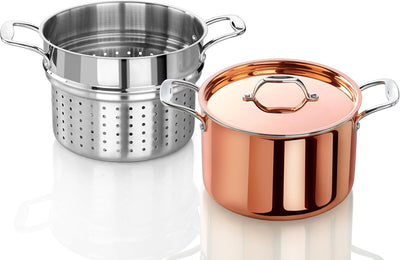 Rain Copper Clad Cookware (7.5 QT Stock Pot + Steamer)