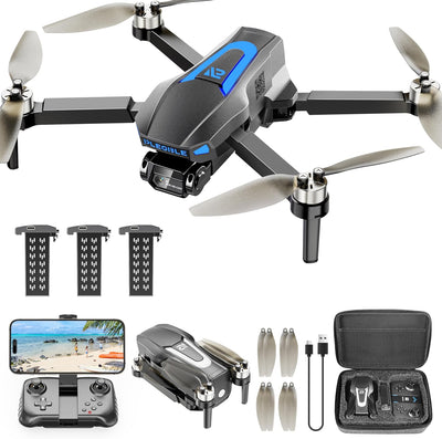 Drones with Camera for Adults 4K, Beginner FPV Drone, 3 Batteries | Brushless Motor, Under 249g, 45 Mins Flight Time