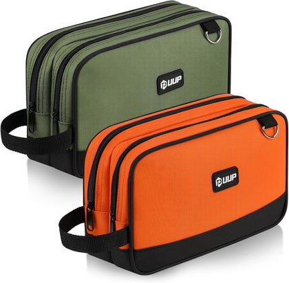 12" Small Tool Bag 2 Pack, Zipper Tool Pouch 2 Compartments, Utility ToolBag with Carrying Handle, Toolbox