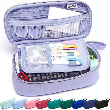 Large Pencil Case Pouch, Zipper Pencil Box for Kids, Girls & Boys | 1800mL Big Capacity, Heavy-Duty Canvas, School