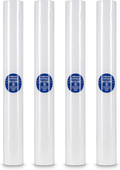 SDC-25-2005 Whole House, RO Systems or Commercial Use Sediment Water Filter Cartridge 2.5" x 20" - 5 micron (PACK OF 4)