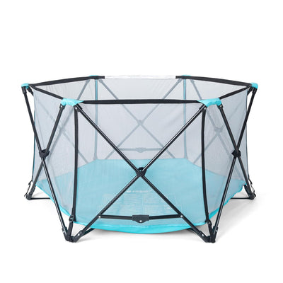 Safety My Play Portable Baby Playpen & Play Yard, Foldable 6-Panel Indoor Outdoor Playpen for Babies & Toddlers, Mesh