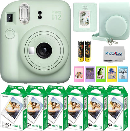 Instax Mini 12 Instant Camera Bundle with Fujifilm Instax Mini Instant Film Value Pack (60 Sheets) with Accessories